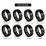 font options for inside engraving on black avocado half rings