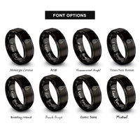 font options for inside engraving on black avocado half rings