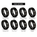 font options for inside engraving on black avocado half rings