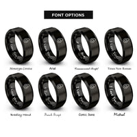 font options for inside engraving on black avocado half rings