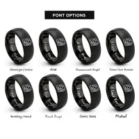font options for inside engraving on black avocado toast rings