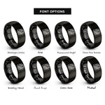 font options for inside engraving on black avocado toast rings