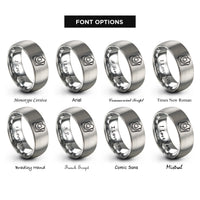 font options for inside engraving on grey avocado toast rings