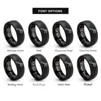 font options for inside engraving on black axe rings