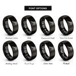 font options for inside engraving on black axe rings