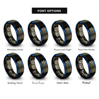 font options for inside engraving on gunmetal & blue axis robot rings