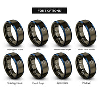 font options for inside engraving on gunmetal & blue axis robot rings
