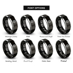font options for inside engraving on black & gray axle hub rings