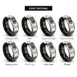 font options for inside engraving on black & grey axle hub rings