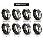 font options for inside engraving on black & grey axle hub rings