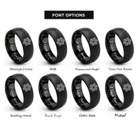 font options for inside engraving on black axle hub rings