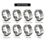 font options for inside engraving on grey axle hub rings