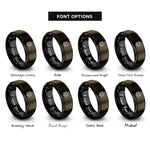 font options for inside engraving on gunmetal & black axle hub rings