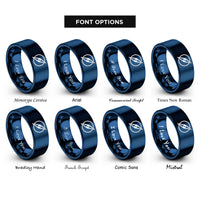 font options for inside engraving on blue azimuth pointer rings