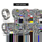 font options for inside engraving on silver azimuth pointer rings