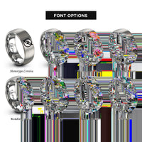 font options for inside engraving on silver azimuth pointer rings