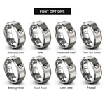 font options for inside engraving on grey azimuth pointer rings