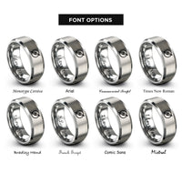font options for inside engraving on grey azimuth pointer rings