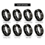 font options for inside engraving on black & gray azoth rings