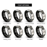 font options for inside engraving on black & gray azoth rings