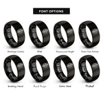 font options for inside engraving on black azoth rings