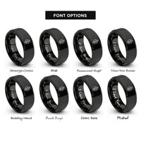 font options for inside engraving on black azoth rings