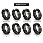 font options for inside engraving on black & grey aztec serpent rings