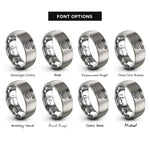 font options for inside engraving on gray aztec serpent rings
