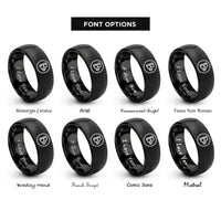 font options for inside engraving on black b flat symbol rings
