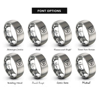 font options for inside engraving on silver b flat symbol rings