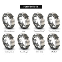 font options for inside engraving on grey b flat symbol rings