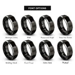 font options for inside engraving on black & grey babalon sigil rings