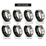 font options for inside engraving on black & silver babalon sigil rings
