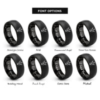 font options for inside engraving on black babalon sigil rings
