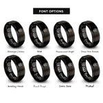 font options for inside engraving on black baboon rings