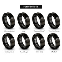 font options for inside engraving on black baboon rings