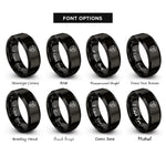 font options for inside engraving on black baboon rings