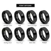 font options for inside engraving on black baboon rings
