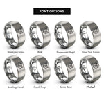 font options for inside engraving on silver baboon rings