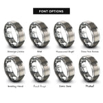 font options for inside engraving on gray baboon rings