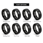 font options for inside engraving on black baby grand piano rings