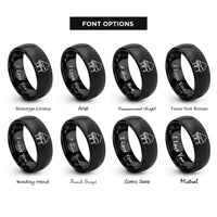 font options for inside engraving on black baby grand piano rings