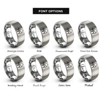 font options for inside engraving on grey baby grand piano rings