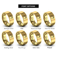font options for inside engraving on gold baby handprint rings