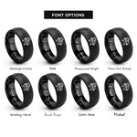 font options for inside engraving on black baby jesus manger rings