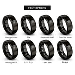 font options for inside engraving on black baby jesus manger rings
