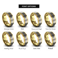 font options for inside engraving on gold & silver baby jesus manger rings
