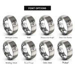 font options for inside engraving on silver baby jesus manger rings
