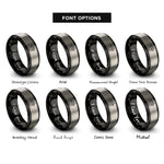 font options for inside engraving on black & grey baby paw rings