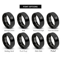 font options for inside engraving on black baby paw rings